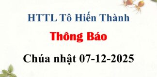 Thông Báo Chúa nhật 07-12-2025