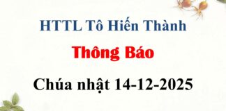Thông Báo Chúa nhật 14-12-2025