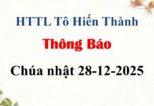 Thông Báo Chúa Nhật 28-12-2025