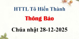 Thông Báo Chúa Nhật 28-12-2025