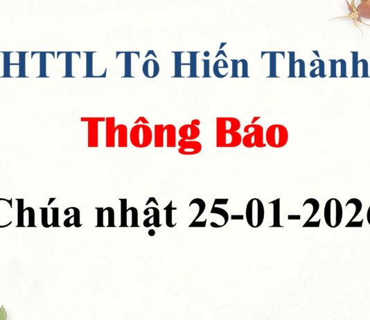 Thông Báo Chúa Nhật 25-01-2026