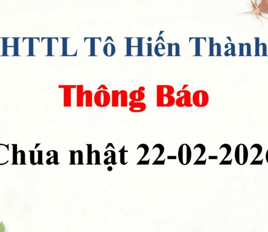Thông Báo Chúa Nhật 22-02-2026