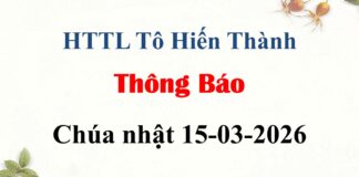 Thông Báo Chúa Nhật 15-03-2026