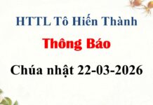 Thông Báo Chúa Nhật 22-03-2026