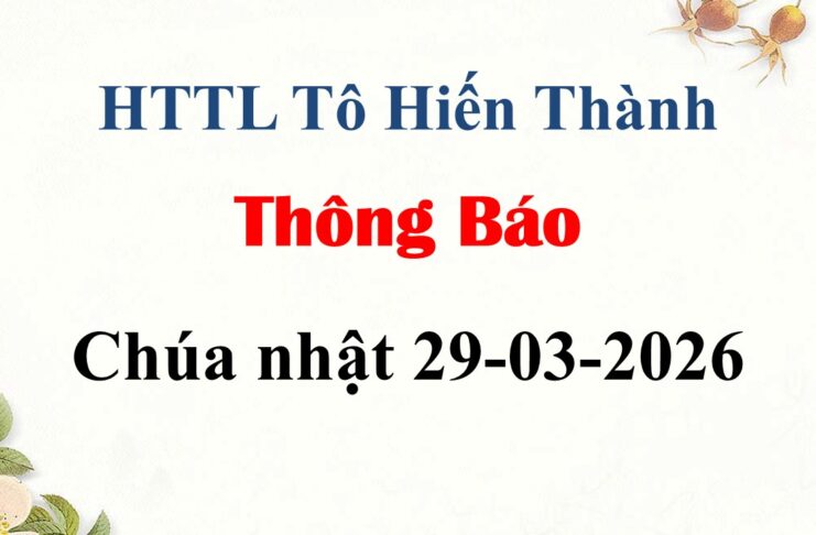 Thông Báo Chúa Nhật 29-03-2026