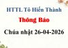 Thông Báo Chúa Nhật 26-04-2026