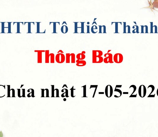 Thông Báo Chúa Nhật 17-05-2026