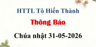 Thông Báo Chúa Nhật 31-05-2026