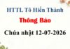 Thông Báo Chúa Nhật 12-07-2026