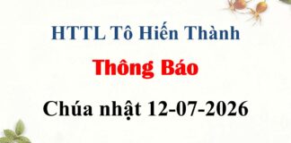 Thông Báo Chúa Nhật 12-07-2026