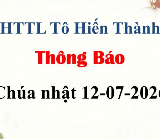 Thông Báo Chúa Nhật 12-07-2026