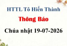 Thông Báo Chúa Nhật 19-07-2026