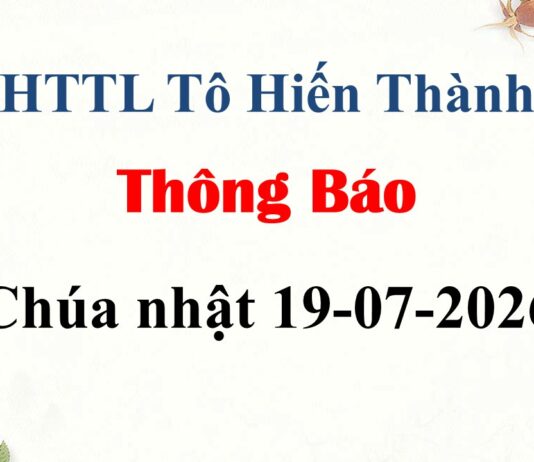 Thông Báo Chúa Nhật 19-07-2026