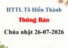 Thông Báo Chúa Nhật 26-07-2026