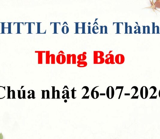 Thông Báo Chúa Nhật 26-07-2026
