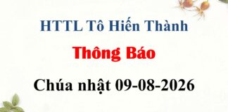 Thông Báo Chúa Nhật 09-08-2026