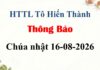 Thông Báo Chúa Nhật 16-08-2026