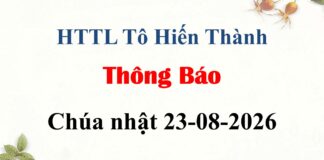 Thông Báo Chúa Nhật 23-08-2026