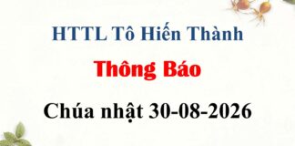 Thông Báo Chúa Nhật 30-08-2026