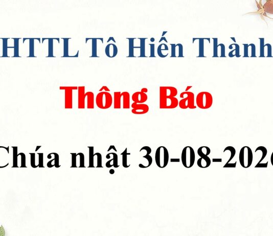 Thông Báo Chúa Nhật 30-08-2026