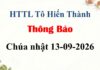 Thông Báo Chúa Nhật 13-09-2026