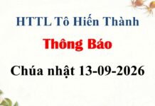 Thông Báo Chúa Nhật 13-09-2026