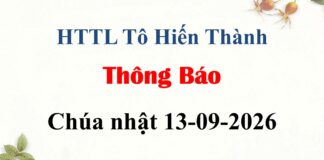 Thông Báo Chúa Nhật 13-09-2026
