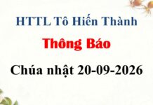 Thông Báo Chúa Nhật 20-09-2026
