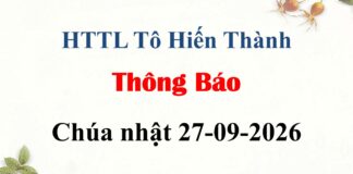 Thông Báo Chúa Nhật 27-09-2026