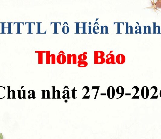Thông Báo Chúa Nhật 27-09-2026