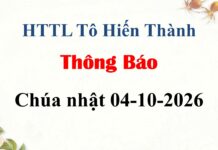 Thông Báo Chúa Nhật 04-10-2026