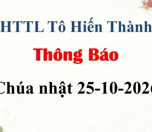 Thông Báo Chúa Nhật 25-10-2026