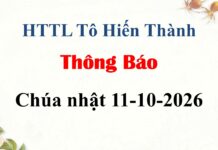 Thông Báo Chúa Nhật 11-10-2026